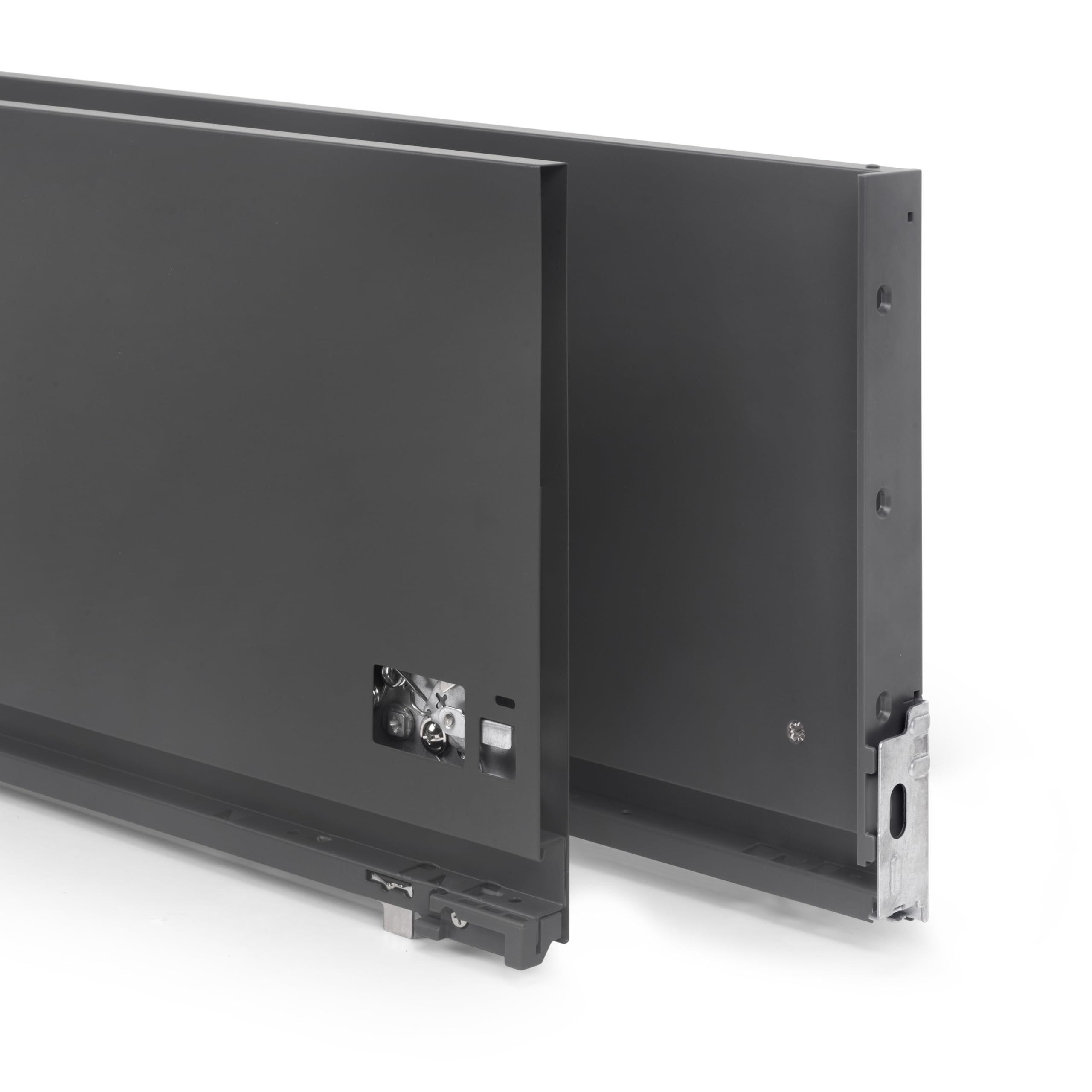 Emuca - Cassetto esterno Vertex 3D 60 kg altezza 242 mm, profondità 500 mm, Grigio antracite, Acciaio