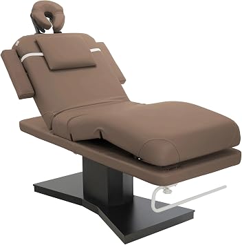 SKINACT Milo 3.0 Motor with Independent Leg Adjustment Electric Massage & Facial Bed/Table Sand top and Dark Brown Base