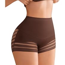 High Waisted Boyshorts Underwear for Women Slight Tummy Control Shapewear Breathable Ladies No Show Sexy Mesh Panties