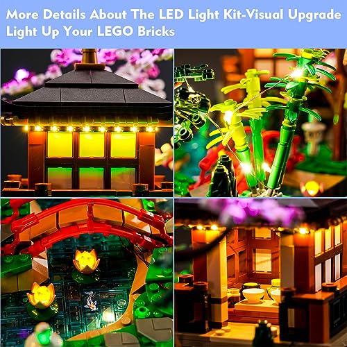 LED Light Kit for Lego Tranquil Garden 10315 Zen Garden and Japanese Architecture 10315 Building Set (Lights Only)