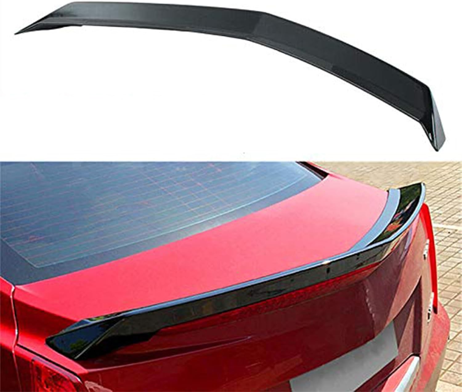 MUTUSAISI Gloss Black Rear Lip Spoiler Wing V Type Fit for Compatible with Cadillac ATS 2013-2019 Accessories Only Sedan