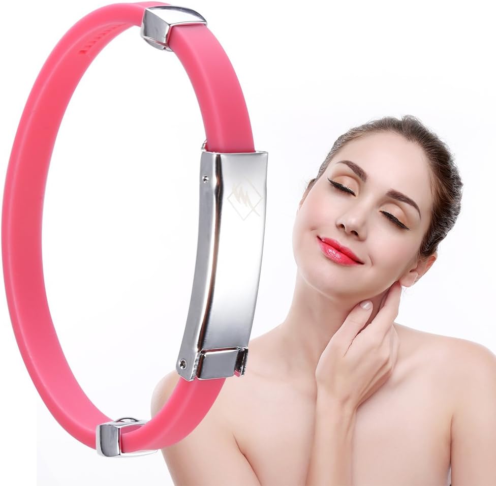 Rotekt Anion Bracelet 3Colors Anion Bracelet Banda antiestática Correa de muñeca antiestática Pulsera de cuidado de la salud (rosa)