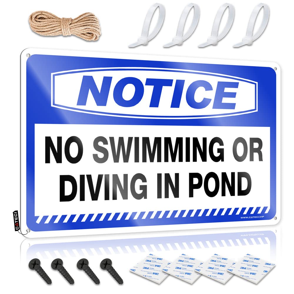 Sign For Bedroom Door Notice No Swimming Or Diving In Pond Tin Sign Man Cave Signs Vintage Funny Cave Man Bar(30X40CM)