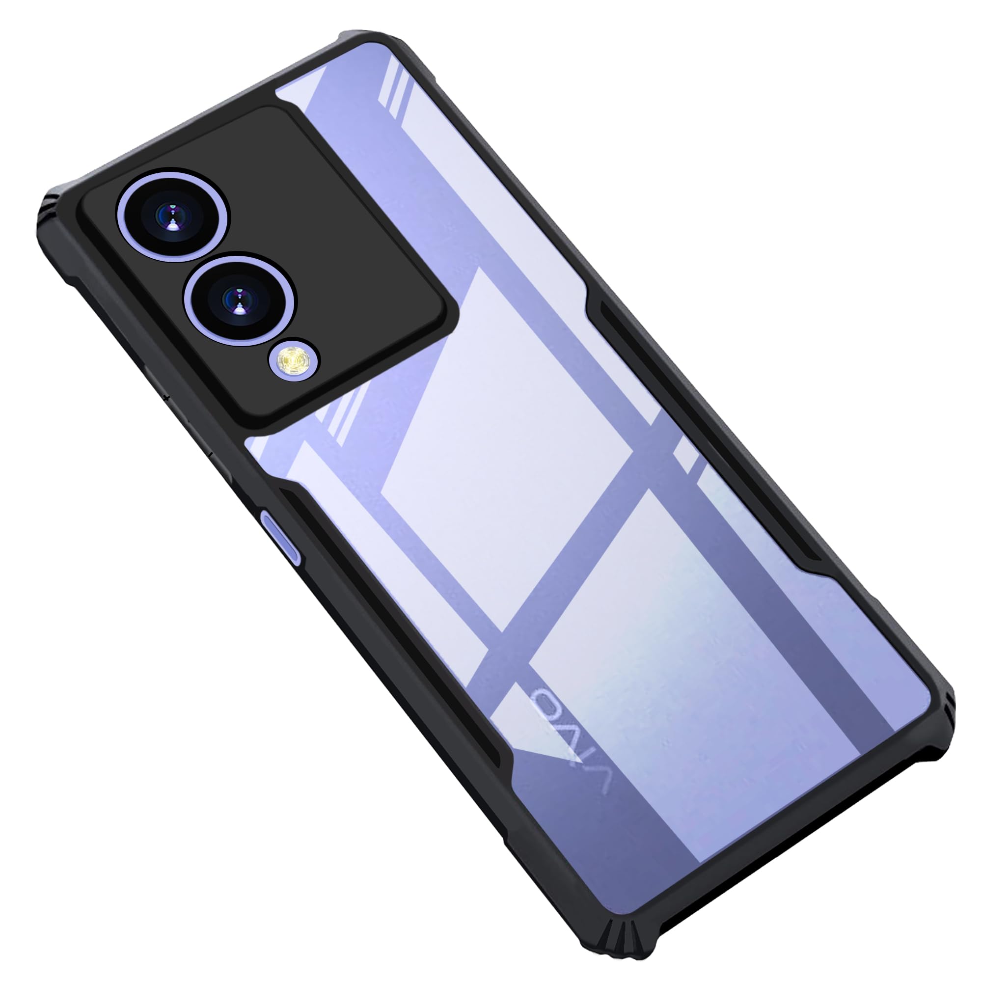 CEDO Vivo Y17s (4G) Back Case Cover | Camera Protection Shockproof Bumper-Edge | Acrylic Crystal Clear 360 Degree Protection TPU+PC | Transparent Eagle Back Case Cover (Black) (B0CM9DW4VC) Amazon Price History, Amazon Price Tracker