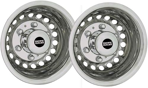 Pacific Dualies 44-3608A - Juego de simulador de rueda de acero inoxidable pulido de 16.0in para Dodge, Mercedes, Freightliner Sprinter Van