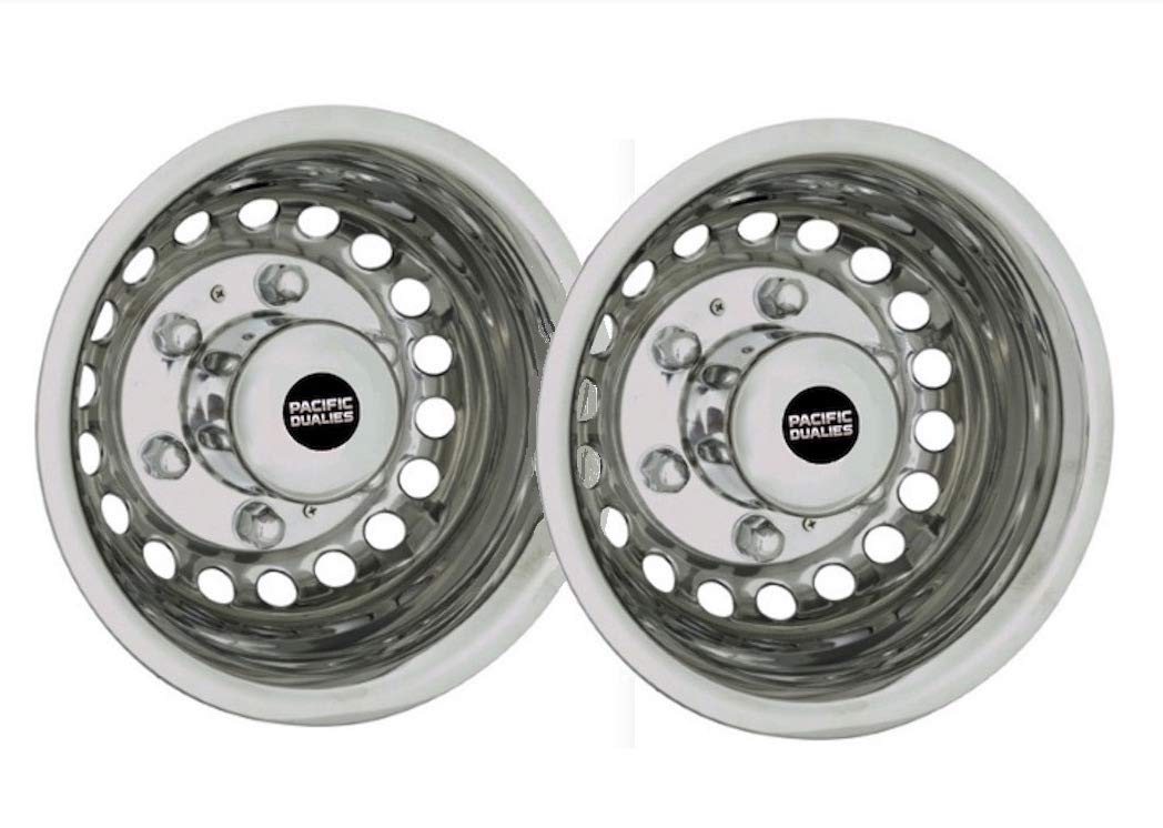 Pacific Dualies 44-3608A 16" Polished Stainless Steel Wheel Simulator Rear Tag Axle Kit for 2011-2025 Dodge, Mercedes, Freightliner Sprinter Van