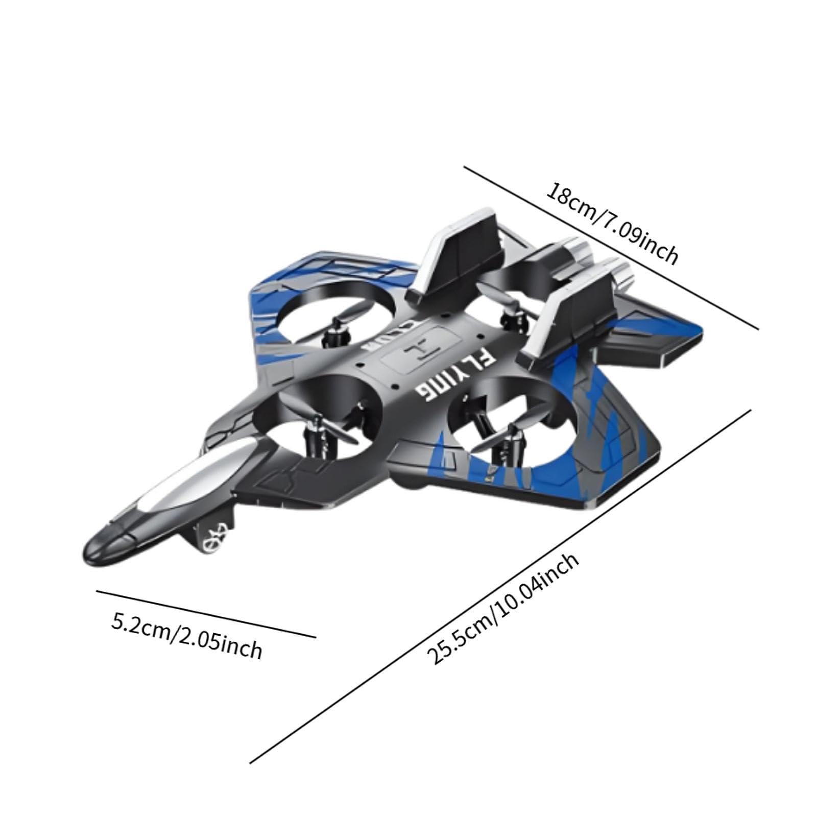 Avión Teledirigido RC Avión Jet Juguete Avión Espuma con Luz Automático Estabilidad Mejorada Control 2.4G Adecuado para Niños Adultos, Azul
