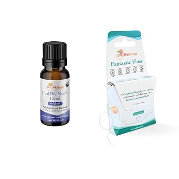 OraWellness Healthy Mouth Blend Tooth Oil + Fantastic Floss Waxed Dental Floss with Hydroxyapatite for Tooth & Gum Repair