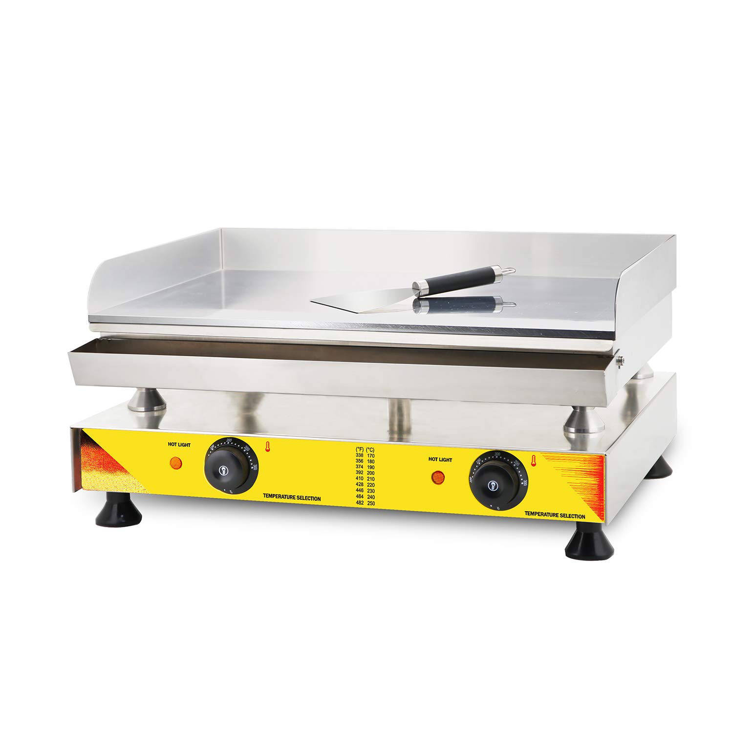 Liquor Commercial Grade Electric Griddle Grill Stainless steel Tabletop Electric Cooking Griddle for Restaurant Snack Bar 110V