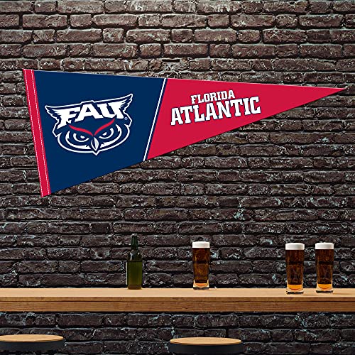 rico industries ncaa florida atlantic owls exclusive 1234 x 3034 soft felt pennant - ez to hang - home dcor game room man cave bed room
