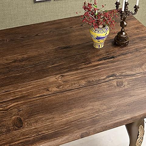 FunStick Wood Effect Vinyl Self Adhesive Wallpaper Peel and Stick Wood Grain Furniture Stickers Sticky Back Plastic Roll Rustic Wood Contact Paper for Cabinet Table Kitchen worktop Covering 40CM x 2M Cover