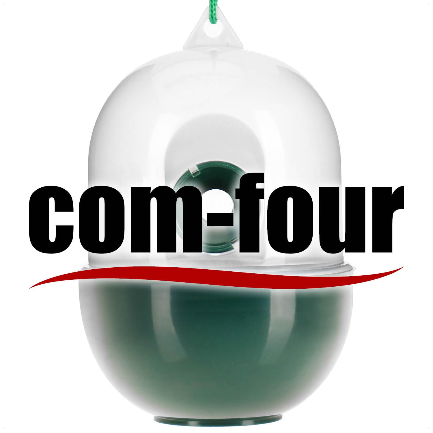 COM-FOUR® Trampa para Insectos 4X - Trampa Viva para Colgar - Protección contra Insectos para Exteriores respetuosa con los Animales - Atrapa Insectos de plástico (04 Piezas - Transparente 12cm)