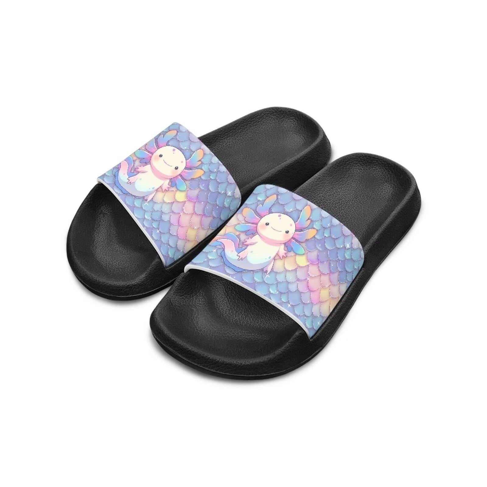 Fuxowvby Kids EVA Water Shoes with Salamander Fish Scales Prints - Soft Non-Slip Sandals for Beach Pool & Outdoor Activities for Little & Big Kids Size 11