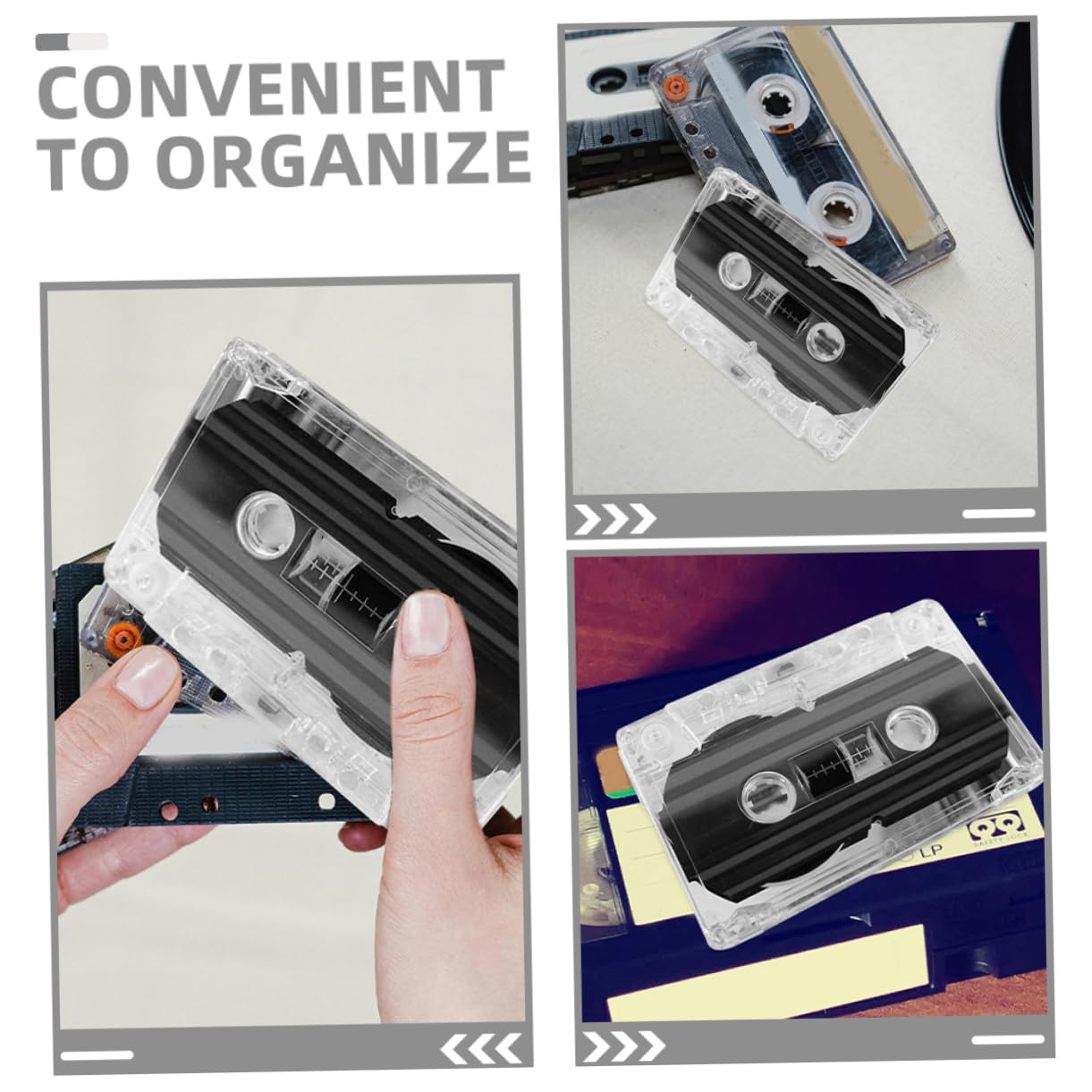 HOMOCONO Ganize Your Cassette Collection 6pcs Cassette Tape Storage Cases Sturdy Plastic Holders