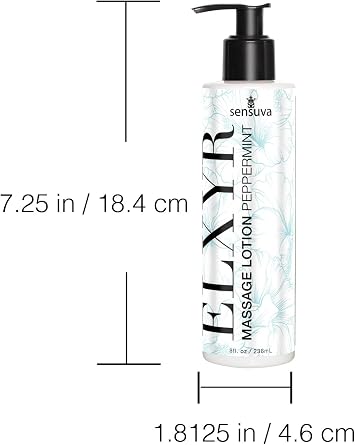 Sensuva ELXYR Massage Lotion | Peppermint | Nourishes & Soothes Skin, Luxury Lotion for Women & Men | 8 fl.oz