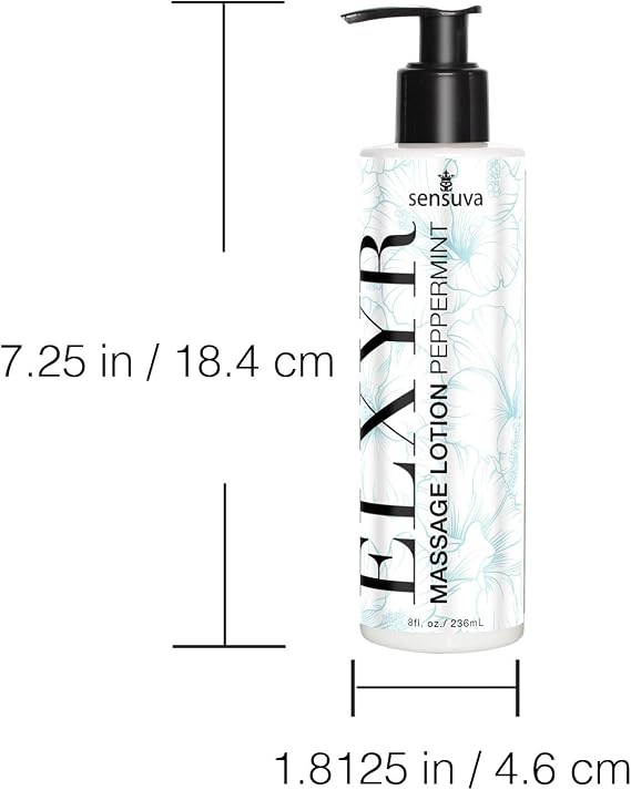 Sensuva ELXYR Massage Lotion | Peppermint | Nourishes & Soothes Skin, Luxury Lotion for Women & Men | 8 fl.oz