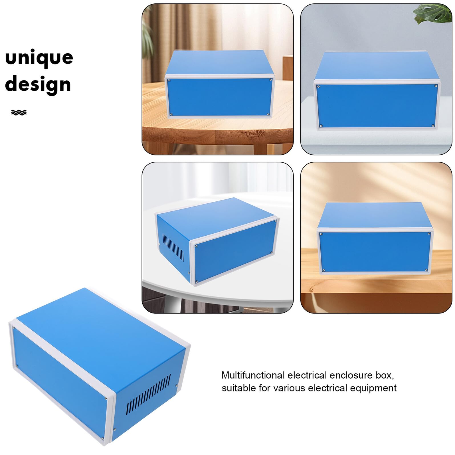 Scatola di Derivazione Stagna Blu in Ferro Viti, Contenitore Metallico per Elettronica Facile da Sollevare Adatto per Aeroporti e Stazioni Metro 110x250x190mm