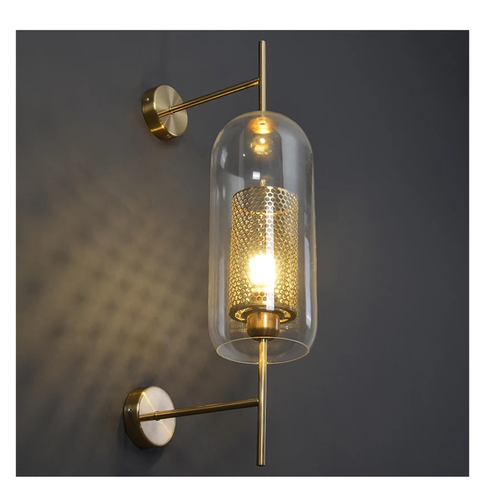 CWCQGH Wall Sconces, Modern Wall Lamp Led Glass Bedroom Bedside Lamps Wall Sconce Industrial V-intage Home Decor Wall Light Fixtures,B