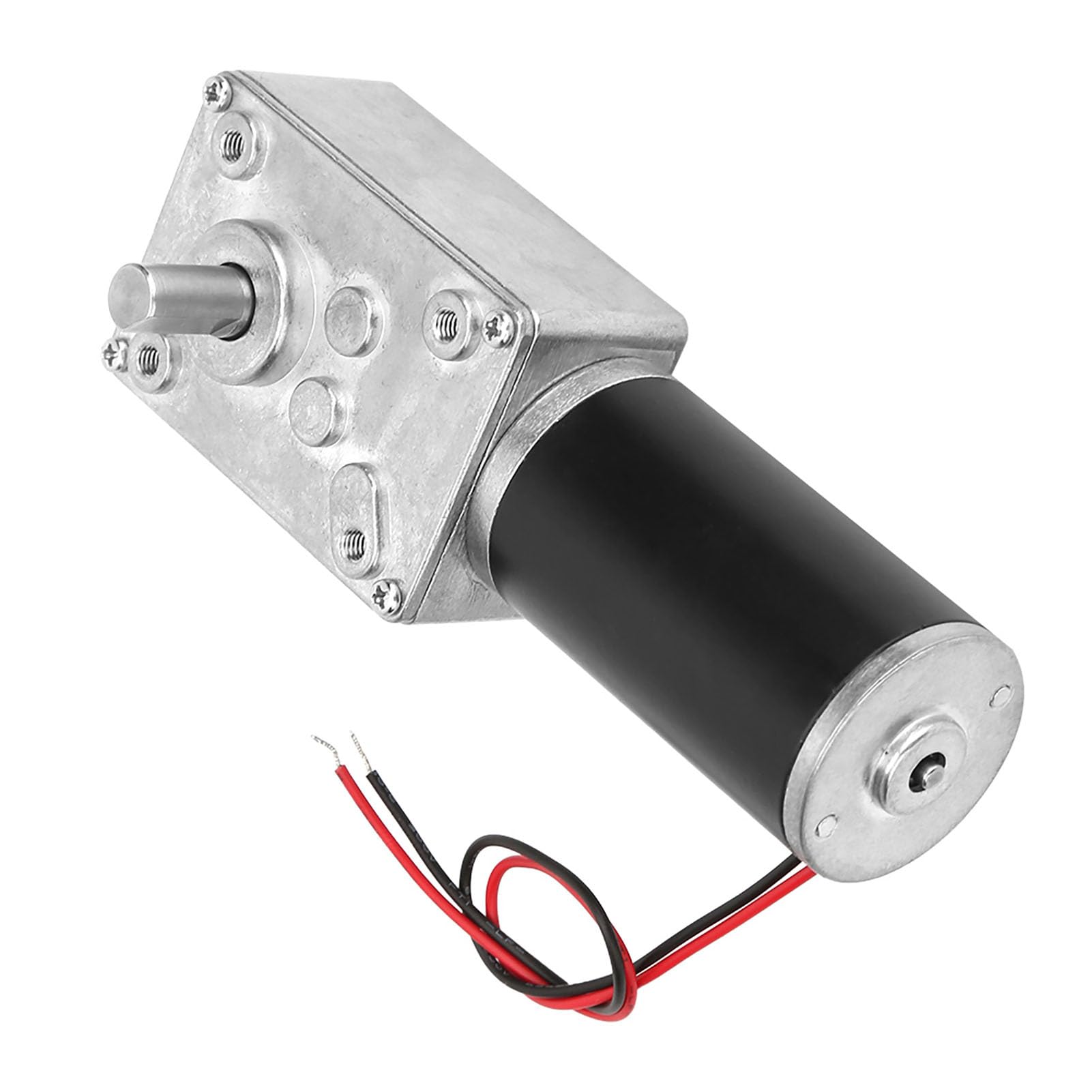 Wakects DC Schneckengetriebemotor, 12V Getriebemotor 8mm Welle Drehzahlreduzierungsmotor 8mm Antriebsmotor mit Metallgetriebe und Kugellager für Vorhangantriebe Werbetechnik (12 V, 50 U/min)