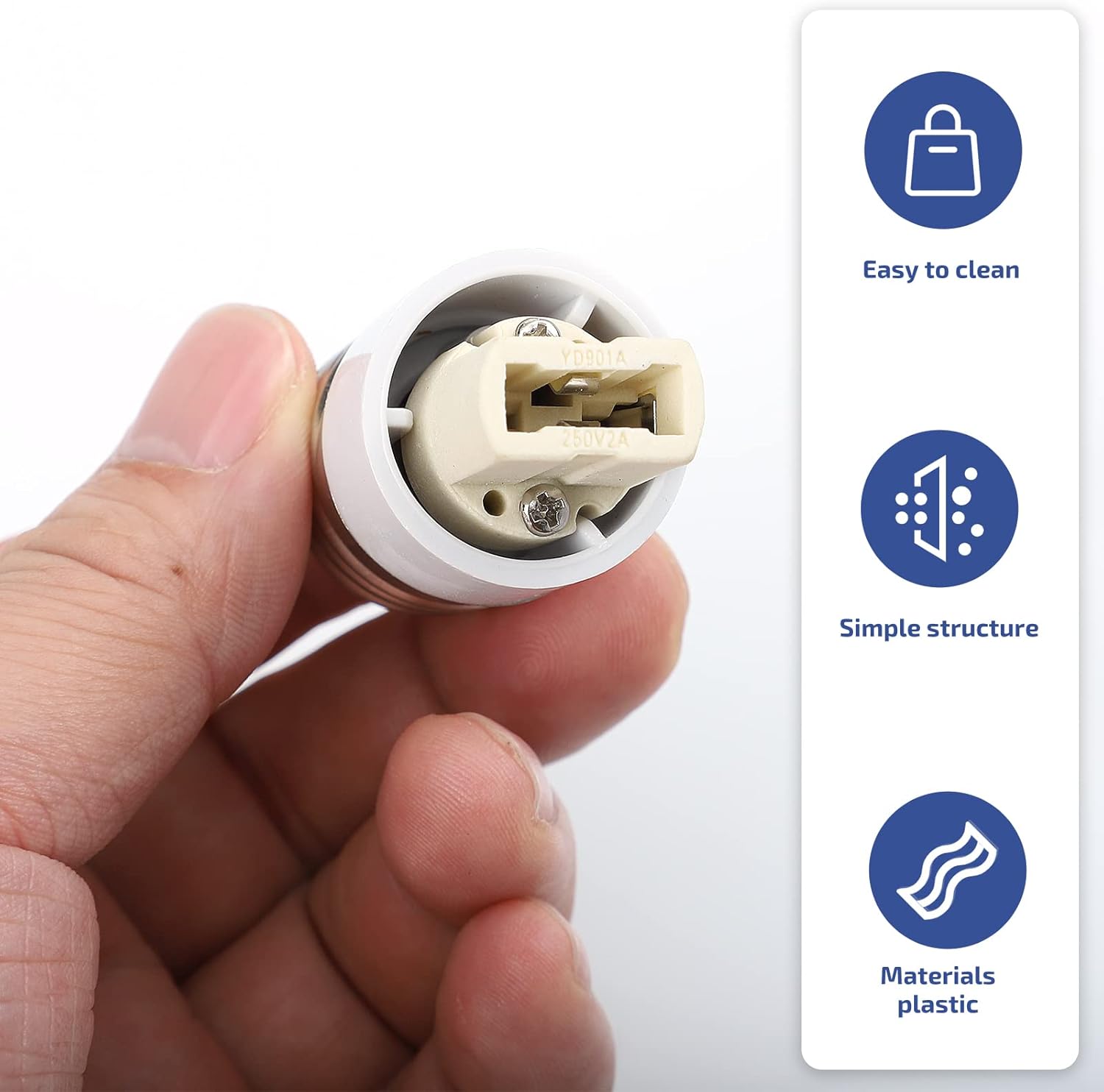 TEHAUX E27 to G9 Lamp Base Adapter Converter Pc Material Light Socket Adapter for Led Bulb Conversion Compact Size 2.24X1.06X1.06 Inch Safe and Practical 6-Pack for Home Office Lighting