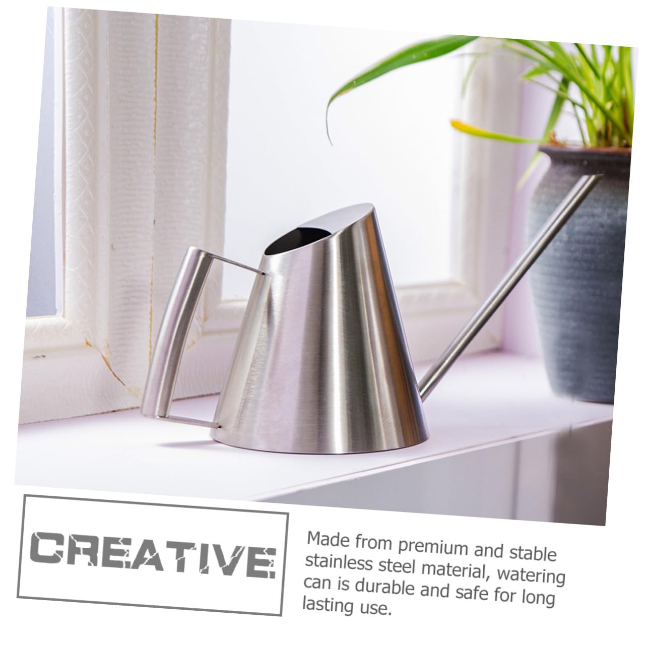 Didiseaon Annaffiatoio Beccuccio e Impugnatura Ergonomica in Acciaio Inox da Giardino 400ml per Fiori e Piante Sospese
