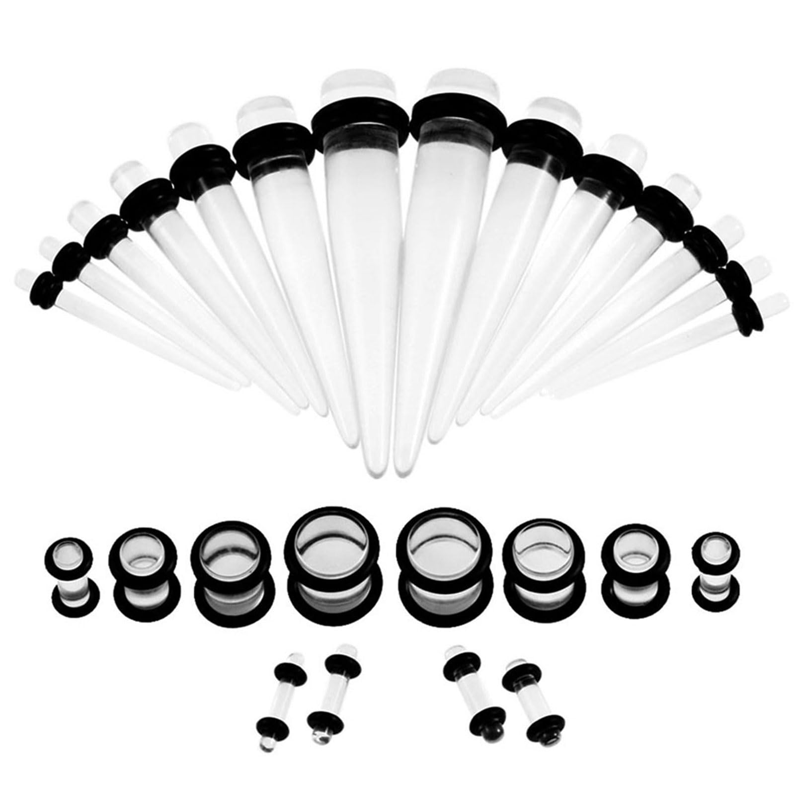 Huacan Flesh Tunnel Set 10mm Anhänger Ohr Piercing Plugs Wei