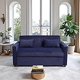 HKHUANKEDA Adjustable Backrest Futon Sofa Bed with Removable Pillows