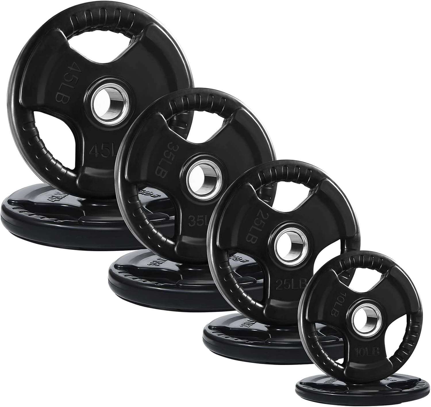 RitFit Olympic Rubber Grip Plates for Barbell, 2-Inch Weight Plates for Weightlifting and Strength Training in Home & Gym(140LB,Set) : Sports & Outdoors