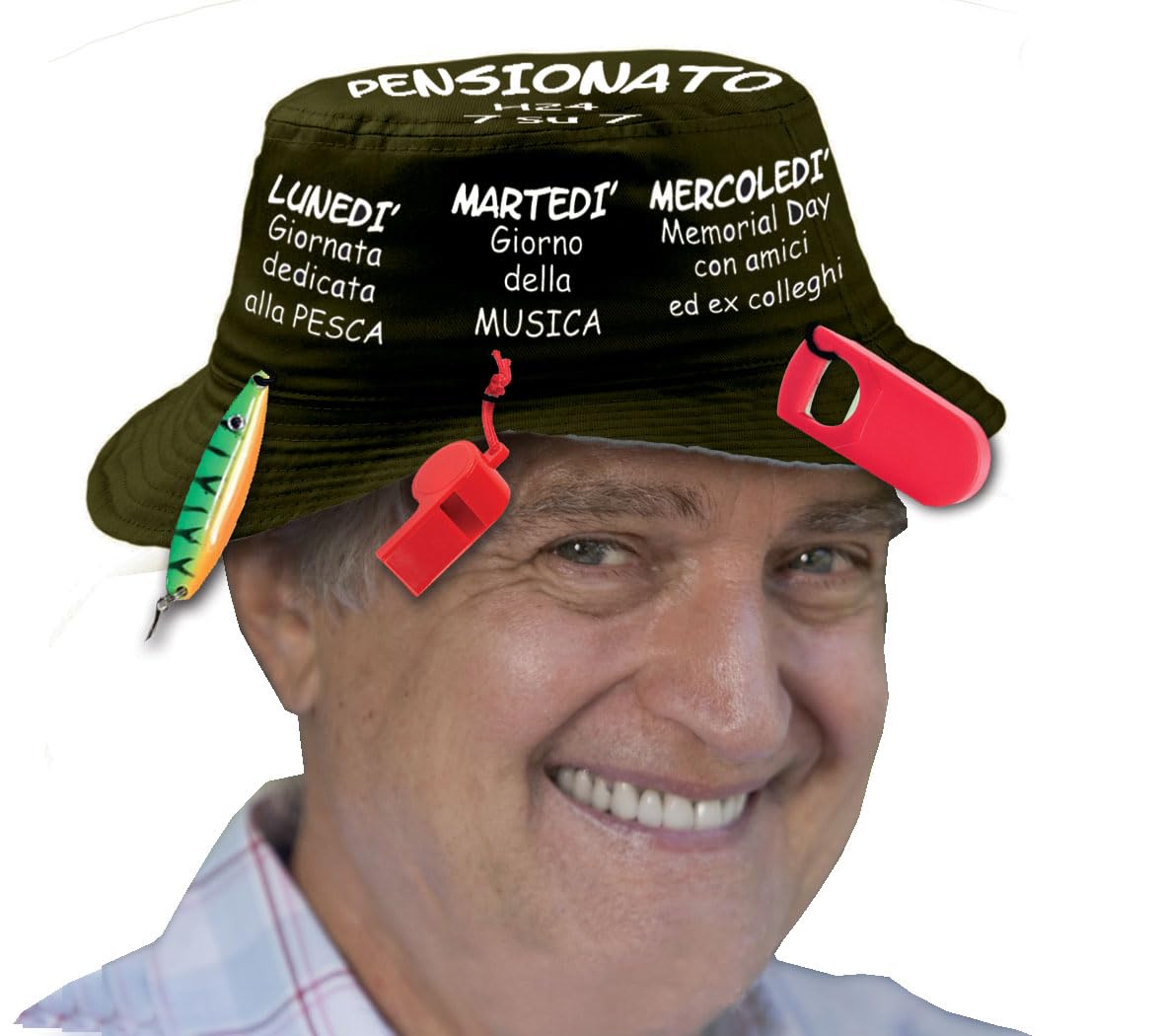 Bombo Sombrero de jubilación, Negro , Talla única