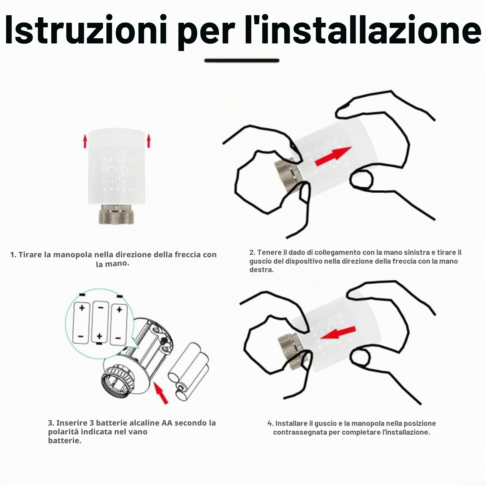 Valvola Termostatica Intelligente WiFi e per Zigbee Programmabile con Controllo Remoto e Comandi Vocali, per Tuya, Modalità Comfort Vacanza Risparmio Energetico(WIFI-Modell)