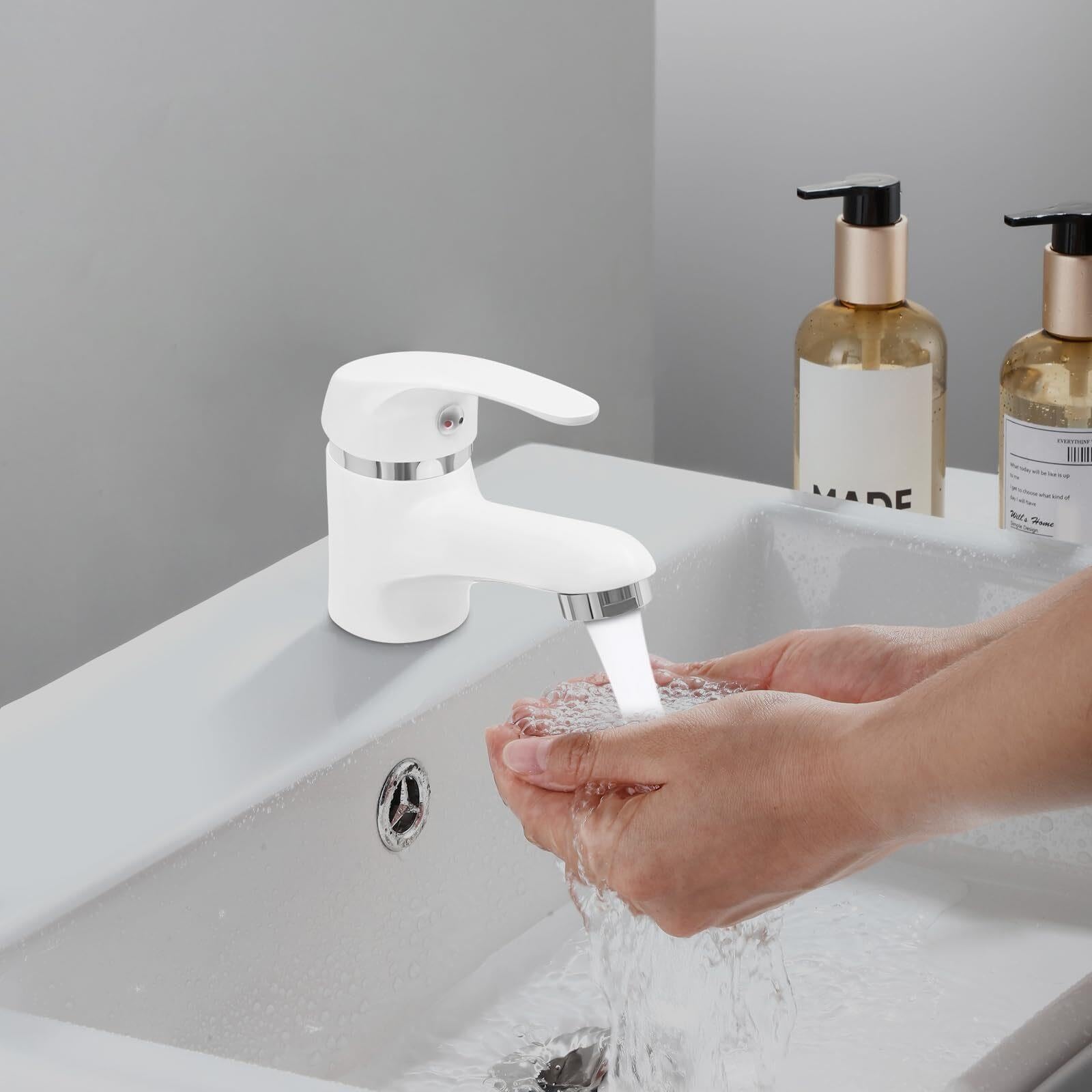 Grifo de lavabo monomando 3/8 pulgadas para baño