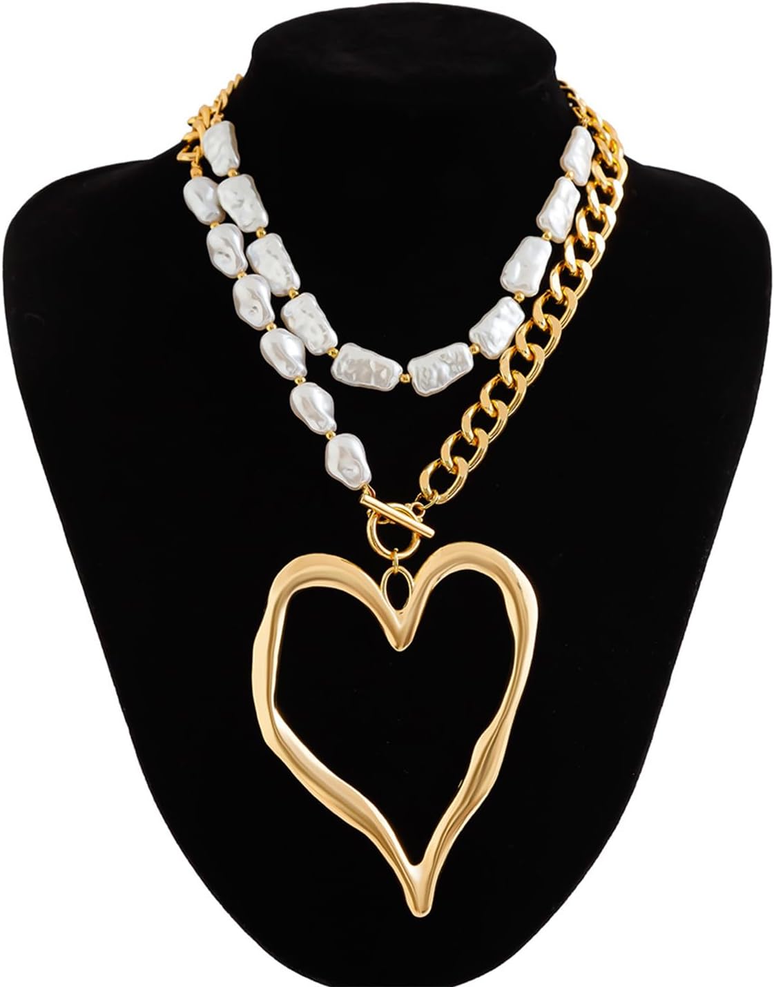 Atiptu Gold Chunky Cross Necklace for Women Statement Cross Pendant Necklace Layered Hammered Bold Cross Necklace Vintage Toggle Clasp Necklace Jewelry - Image 6