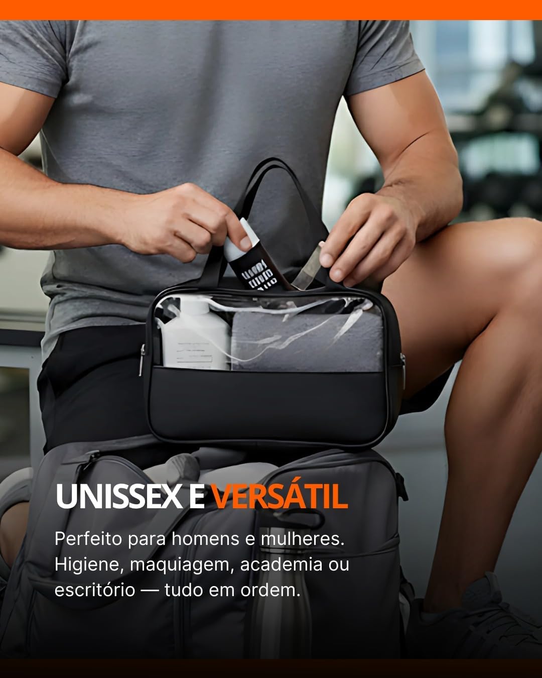 Kit Necessaire Transparente 3 em 1 Bolsa de Viagem para Maquiagem e Higiene Pessoal Unissex – Grande Capacidade, Organizador em PVC Impermeável, Ideal para Academia, Mala, Mala de Mão (Rosa)