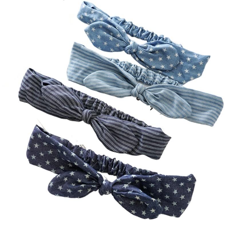 Cinturón de cabello de mujer Elastic Knotted Bow Fashion Headband Hairband Turban Headwrap Hair Band For Women Girls,Pack Of 4 Cinturón de cabeza