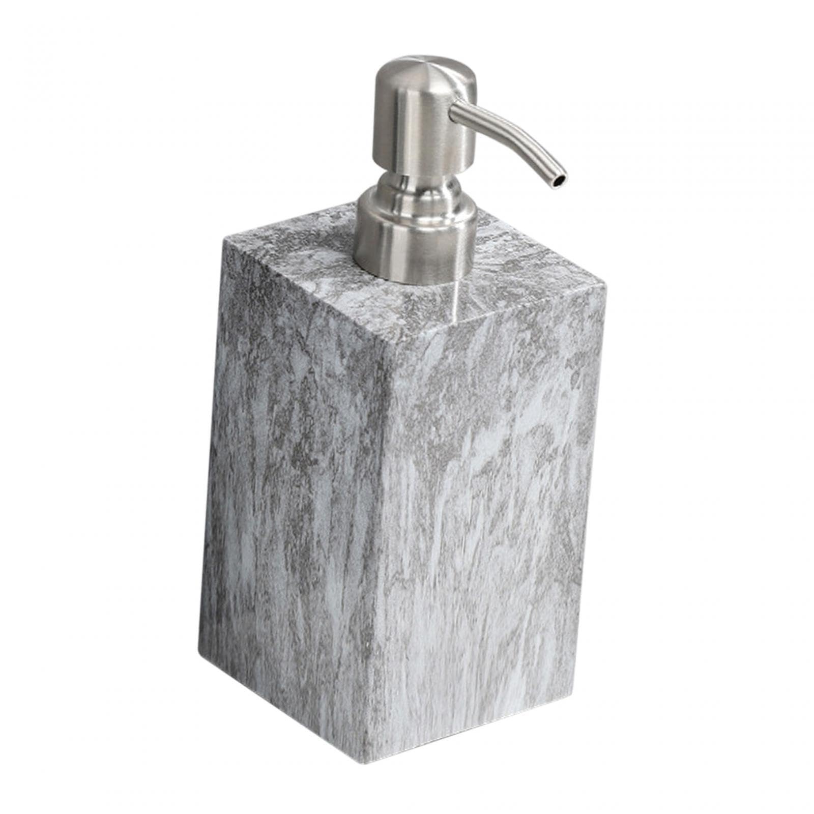 PIXZCSA Liquid Pump Bottle Countertop Dispensers 500ml Marble Pattern Soap Dispenser Addition To Bathroom Decor Restroom Bathroom Soap, grey rim texture, 7.4x7.4x15cm