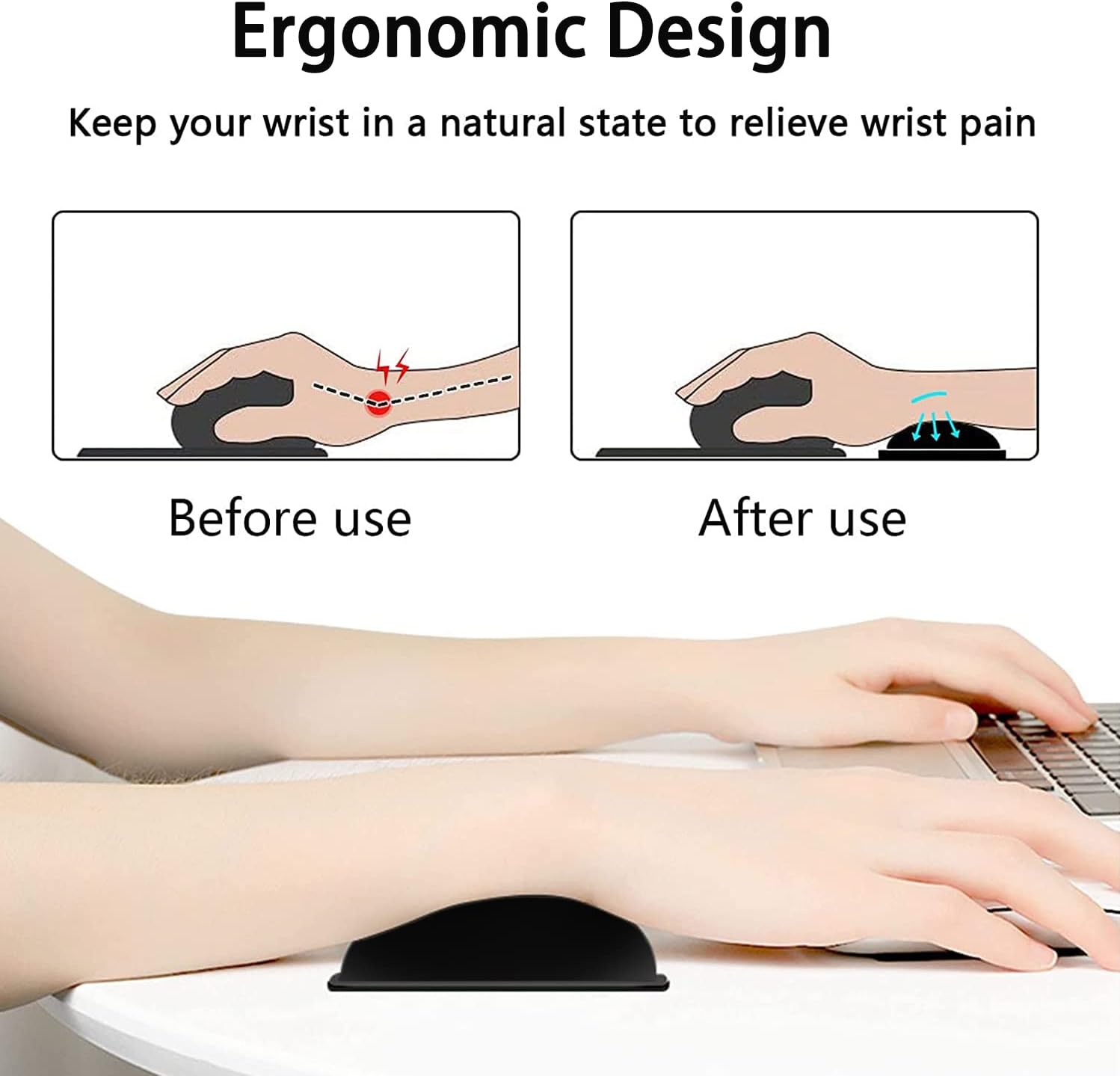 Large Mouse Pad, Extended Office Desk Pad 31.5x11.8in,Ergonomic Memory Foam Mouse Wrist Rest Support for Home Office Computer Writing Pad,African American Black Queen Women XXL Black Gaming Mouse Mat