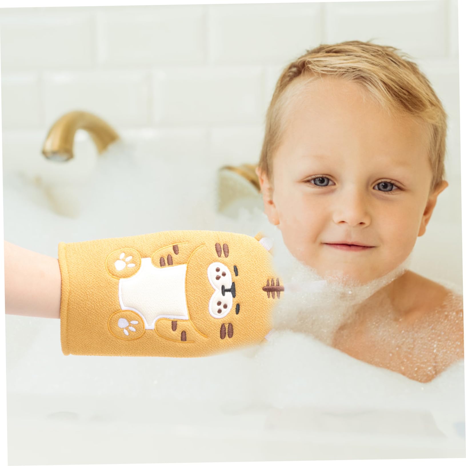 minkissy 4 Set Di Guanti Da Bagno Per Bambini A Forma Di Animale Dei Cartoni Animati Morbidi Guanti Da Bagno Dal Design Adorabile Delicati Asciugamani Da Bagno Esfolianti 2 Pezzi * 4