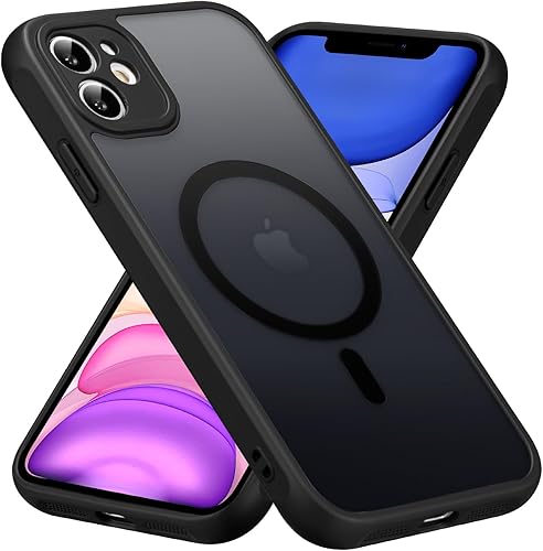 Miniatura 1 de RALEAVO Funda magnética para iPhone 11 compatible con Magsafe Funda delgada esmerilada mate translúcida de policarbonato duro con protección militar
