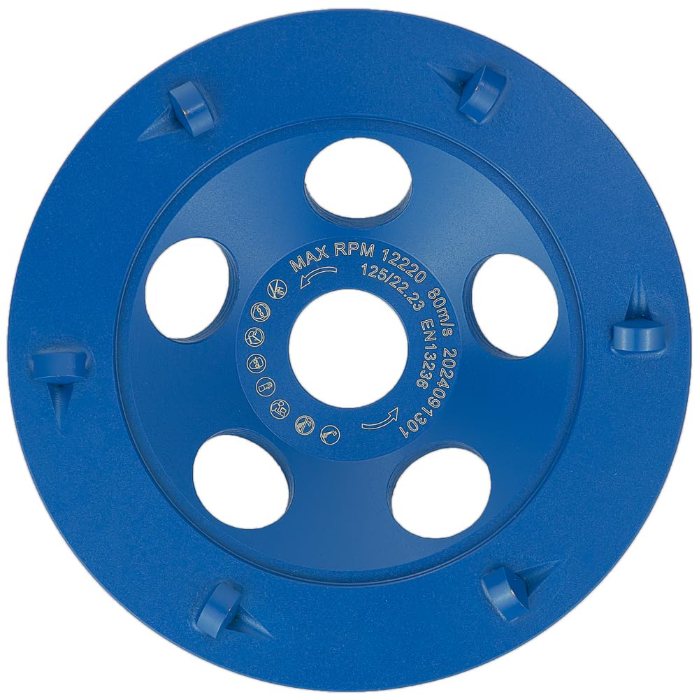PKD Diamant-Schleiftopf 125 mm x 22,2 mm 6 Segmente - Profi Qualität - Diamantschleiftopf PS300 für Winkelschleifer und Betonschleifer