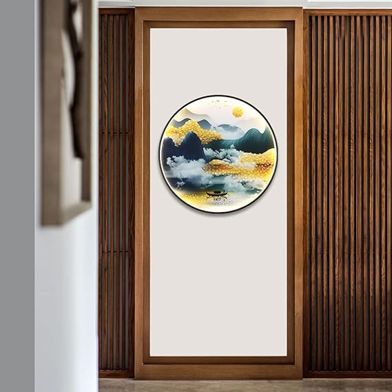 Generic Wandlamp Moderne Boot Vis Figuur LED Wandlampen Ronde Lamp Creatief voor Thuis Slaapkamer (D40CM,E Black)