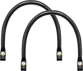 Piutouyar 2 Pcs 0.6" Wide 15.7" Length Leather Purse Handles Replacement Black PU Leather