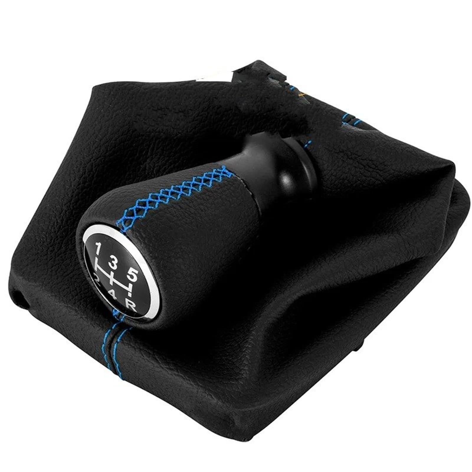 Dufwehr Blue Shifter Knob For Peugeot 206 406 Manual Transmission 5 Speed Leather Gear Shift Knob Gaiter Boot Cover Shifter Handle Car Accessories(Blue)