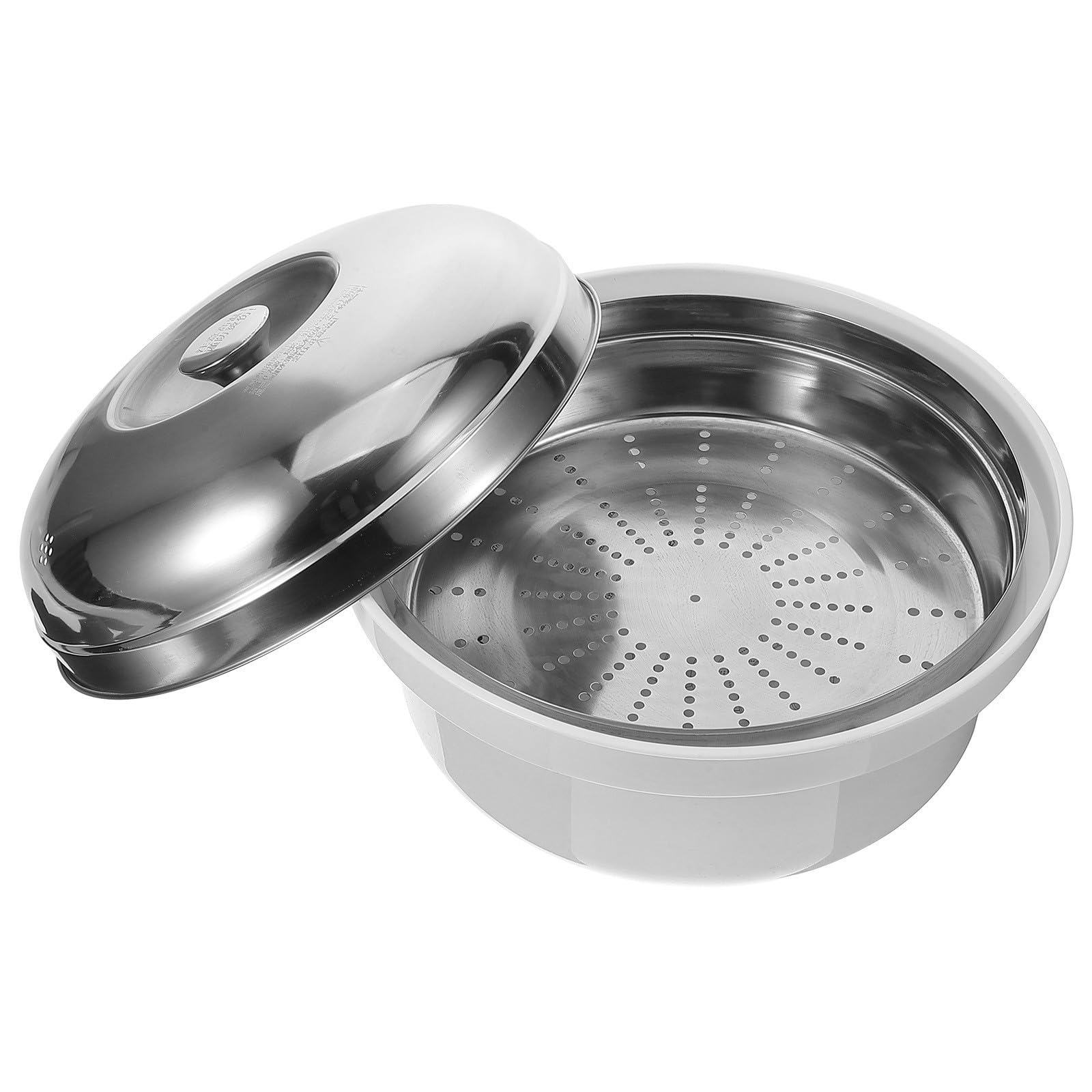 SOLUSTRE Vaporera Tapa Práctica de Plástico y Acero Inoxidable para Microondas Segura para Cocinar Arroz y Bollos al Vapor, Fácil de Limpiar para Cocina Diaria