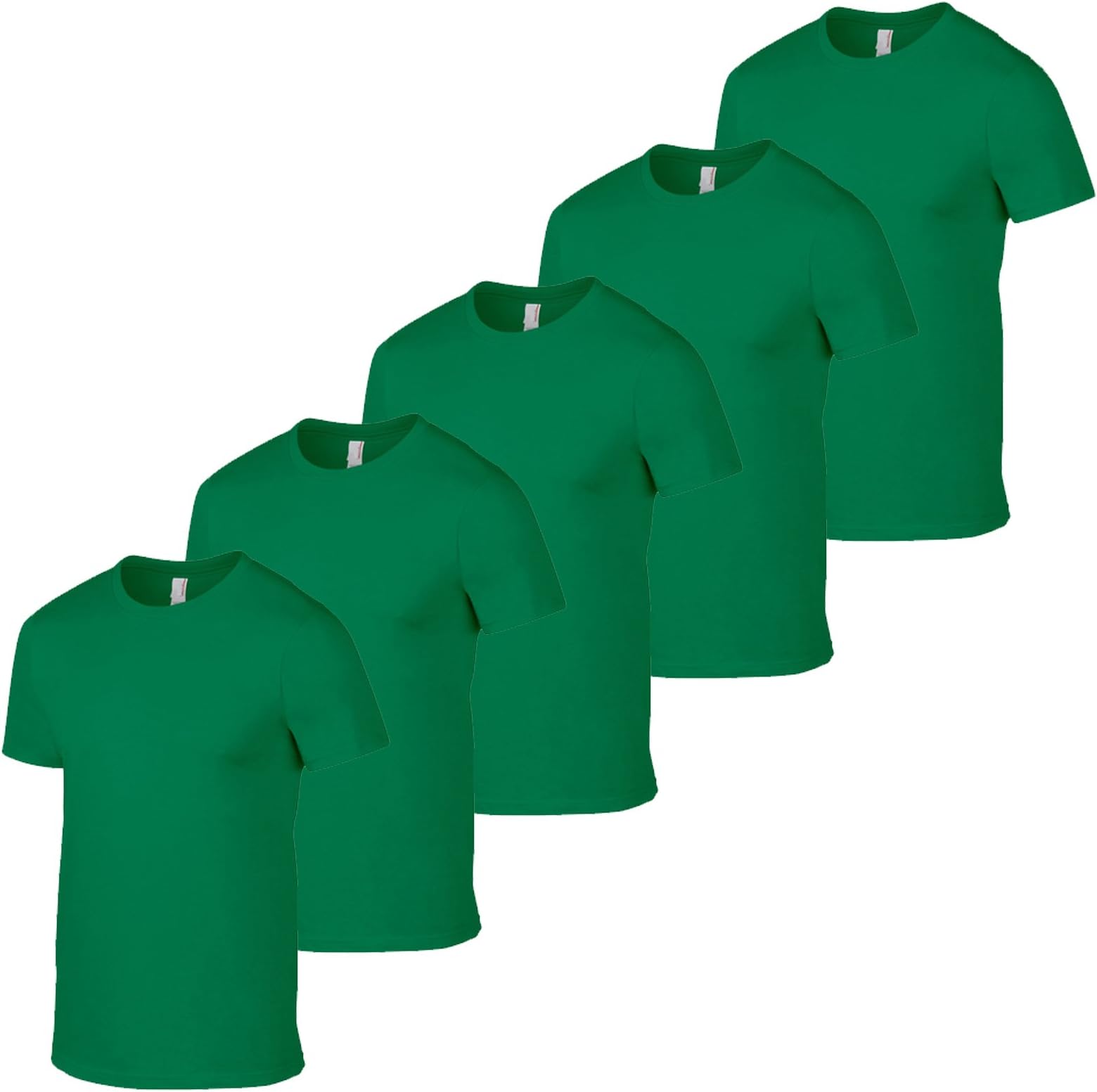 5 Pack Gildan Soft Style T Shirts Mens T Shirt and Sizes (Small Mens 36 Inch Chest, 5 Kelly Green)