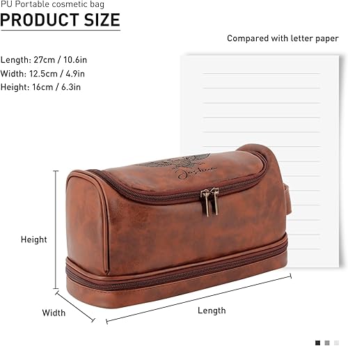Miniatura 2 de Neceser de cuero personalizado para hombres, bolsa de viaje hecha a mano para marido, novio, papá, cumpleaños, aniversario, boda, padrinos de boda,