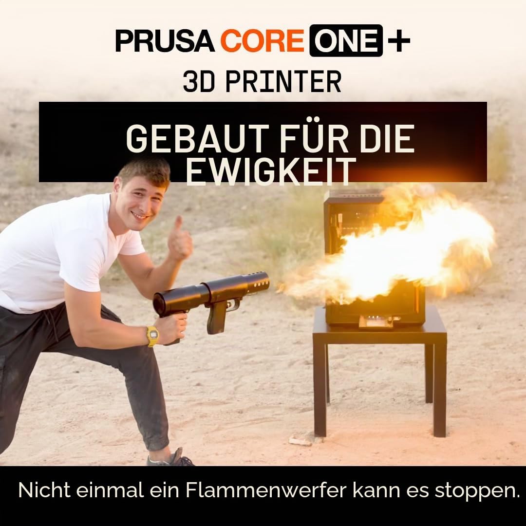 Original Prusa CORE One+ FERTIG MONTIERT – CoreXY High-Speed Profi-3D-Drucker für Hobby & Industrie Vollverkleidet mit aktiver Temperaturregelung Offline-Modus & 25x22x27cm Bauraum