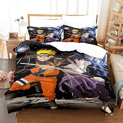 YIYI SMILE Anime Japanese Duvet Cover Set Bedding Set Comforter Cover Lightweight Breathable for Kids Boys Full:78 * 90IN A-21