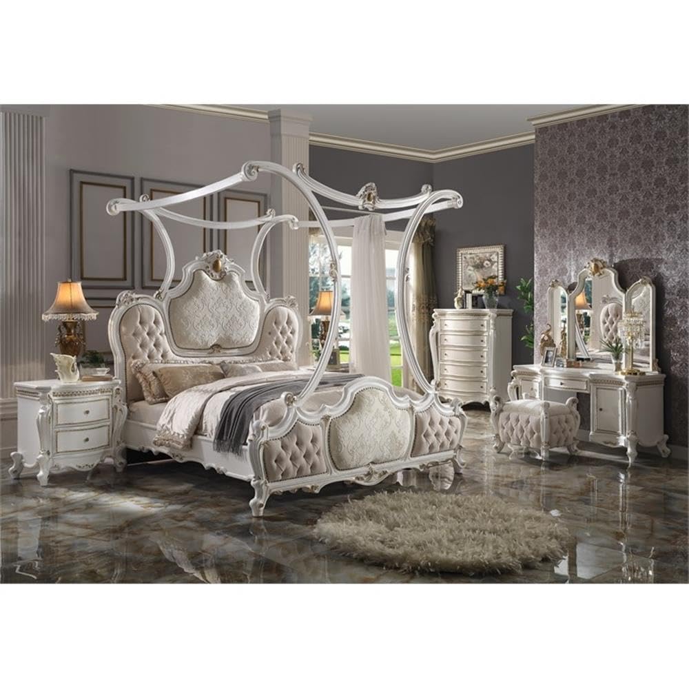 Amazon.com: Acme Picardy Tufted Fabric Eastern King Bed with