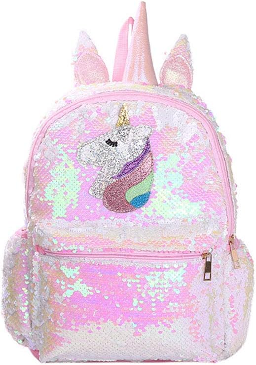 Lurrose Pink Shiny Girls Backpack Sequin Unicorn Design Satchel Adorable Bookbag Fashion Travel School Bag for Student Girls Lurrose Pink Shiny Girls Backpack Sequin Unicorn Design Satchel Adorable Bookbag Fashion Travel School Bag for Student Girls