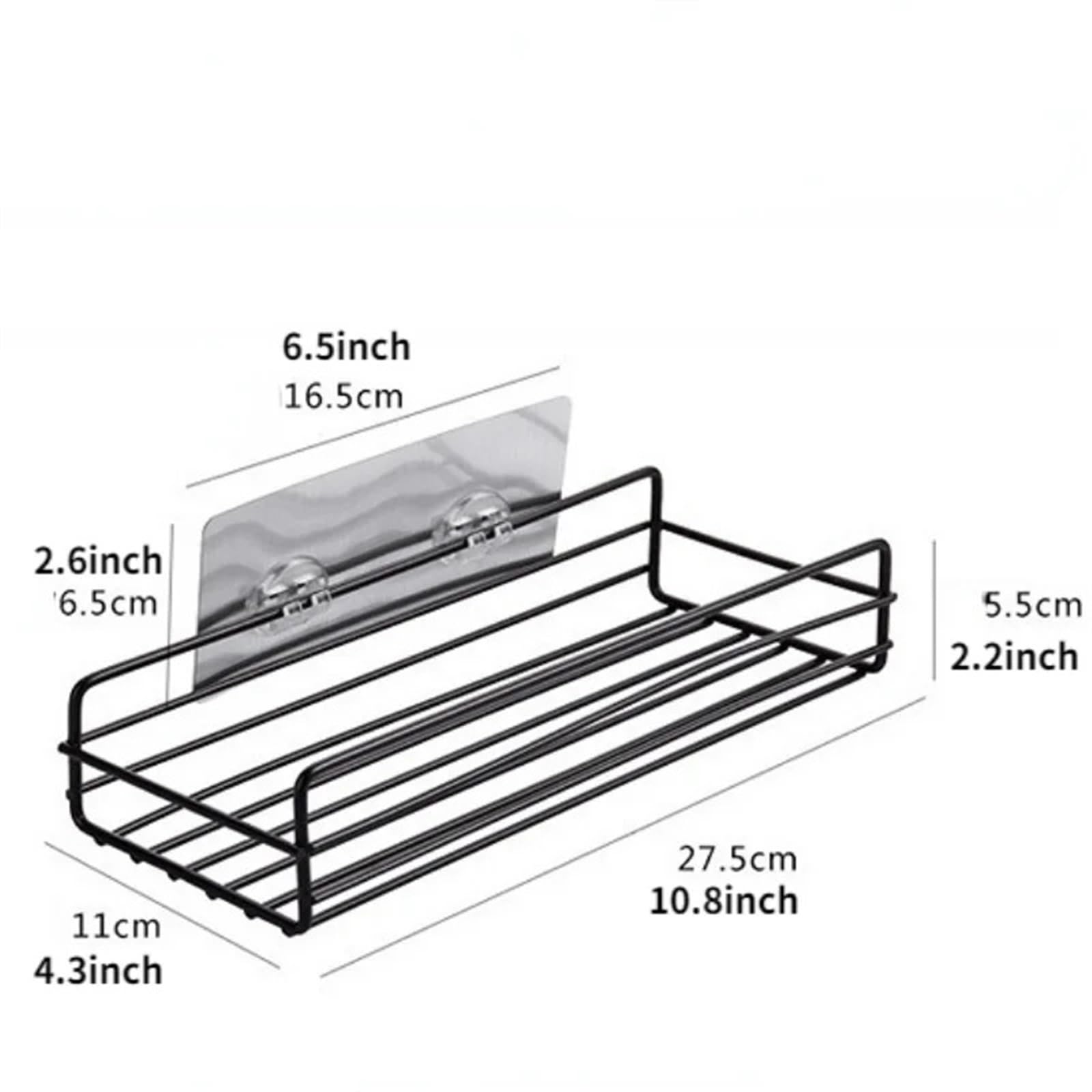 Mensola Doccia Adesivo For Doccia, WC, Bagno, Mensola Lunga, Organizer For Doccia, Lavabo, For Bagno, Cucina(White)